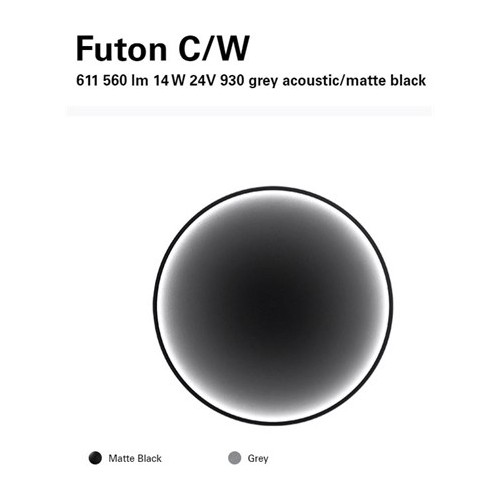 [Pre-Order] โคมติดผนังพร้อมหลอด, Intra Lighting#Futon C/W 14W 3000K GR/BK