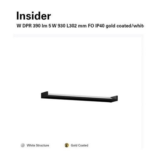 ชุดโคมติดผนังพร้อมหลอด, Intra Lighting#Insider 5W 3000K Gold/White