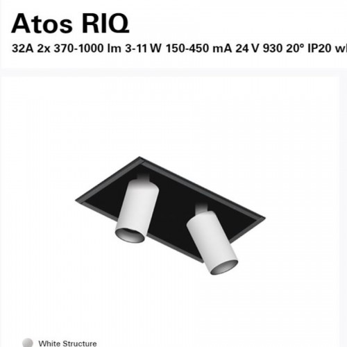 Recessed Double Spot, Intra Lighting#Atos RIQ 20deg 3000K WH