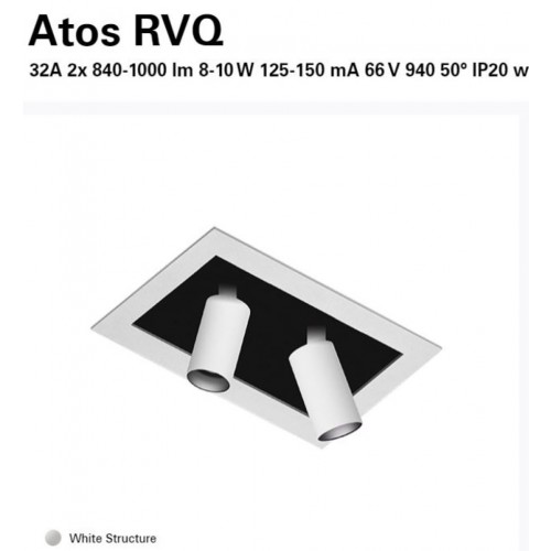 Recessed Double Spot, Intra Lighting#Atos RVQ 50deg 3000K WH