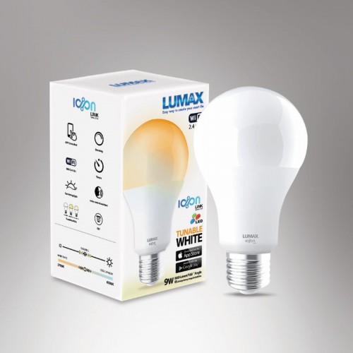 หลอด LED,LUMAX#ICON LINK-800LM/TUNABLE WHITE/9W/E27/WIFI/EA